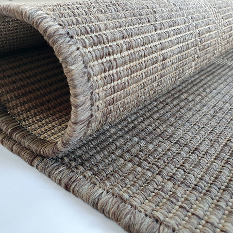 Rug for Kitchen Brown Sisal Look Bon Appetit Pattern Carpet New Hard Wearing Mat