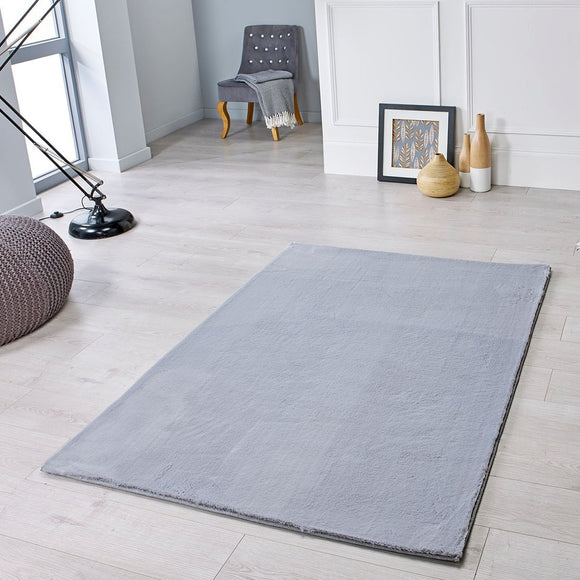 Silver Grey Rug Super Soft Plain Living Room Bedroom Carpet Short Pile Area Mat