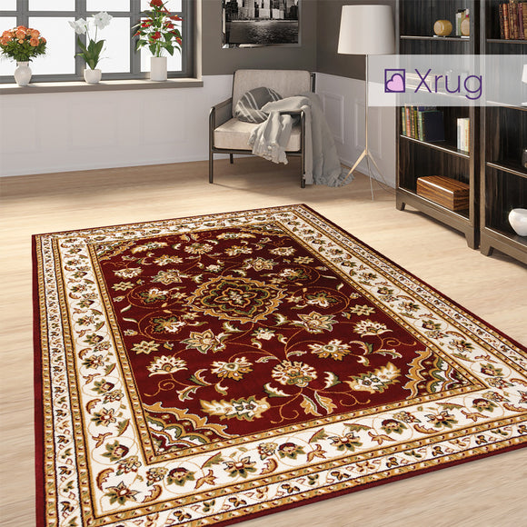 Red Oriental Rug Traditional Vintage Pattern Woven Carpet Large Small Runner Mat