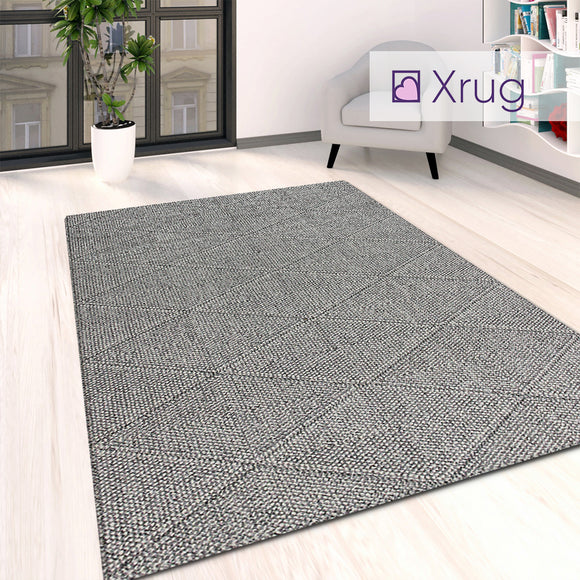 Grey Washable Rug Flat Weave Carpet Large Small Runner Living Room Bedroom Mat