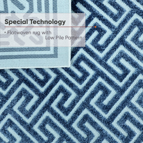 Navy Blue Rug Soft for Living Room Bedroom Cheap Geometric Trellis Carpet Rug Mat