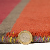 Wool Rugs Multi Colour Striped Pattern Carpet Small X Large Bedroom Runner Mat