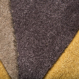 Yellow Ochre Rug Mustard Brown Beige Hand Carved Pattern Mat Modern Room Carpet