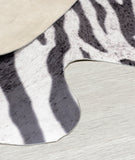 Zebra Print Rug Faux Animal Skin Modern White Black Carpet 155X195 cm 5''x 6''4'