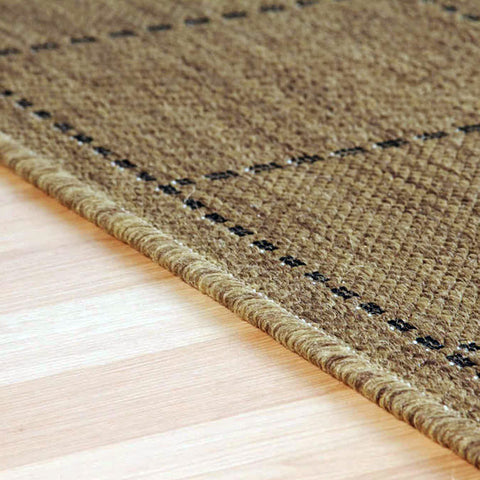 Brown Rug Modern Flat Weave Carpet Non Slip Living Room  Mat Sisal Look