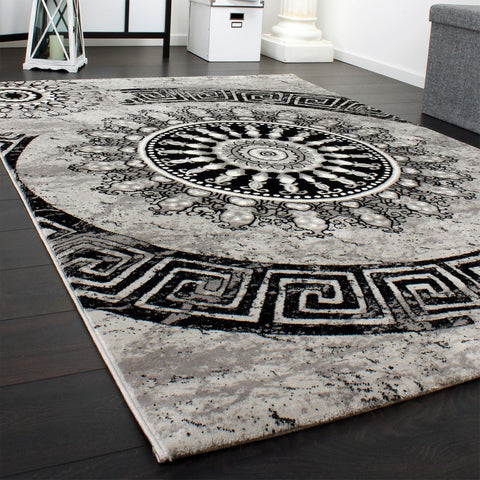 Oriental Grey Large Rug Traditional Woven Carpet Large XL Small Living Room Mat