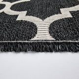 Cotton Rugs Washable Black Trellis XL Large & Small Flatweave Natural Living Room Bedroom Carpet