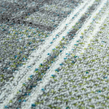 Modern Rug Blue Green Grey Colours Square Design Short Pile Carpet Large Mat