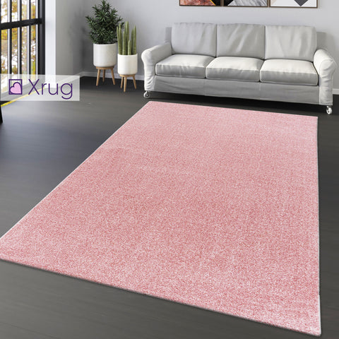 Blush Pink Rug Carpet Modern Monochrome Pink Living Room Bedroom Rug Mat Large Small