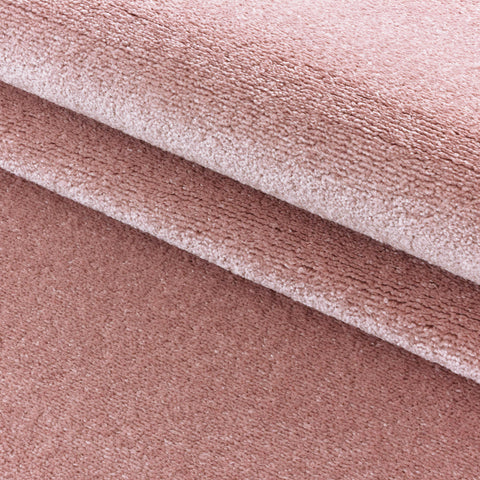 Blush Pink Rug Carpet Mat Large Small Pink Short Pile Living Room Bedroom Monochrome Plain Rugs