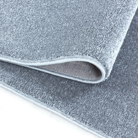 Light Grey Rug Carpet Silver Soft Monochrome Plain Modern Living Room Bedroom Carpet Mat
