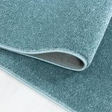 Teal Rug Carpet Mat Large Small Blue Short Pile Living Room Bedroom Monochrome Plain Rugs
