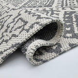 Cream Grey Rug Flat Weave Aztec Pattern Large Small Machine Washable Rug Carpet Mat