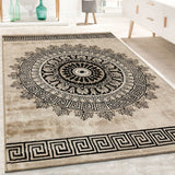 Oriental Rug Large Beige Colour Mandala Design Carpet for Living Room Runner Mat