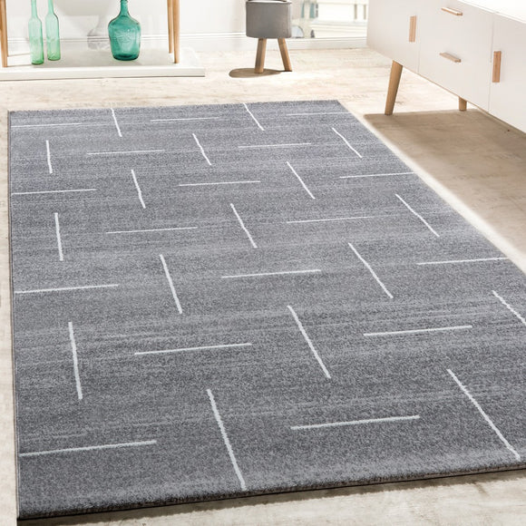 Grey Rug Modern Design Mixture Pattern Extra Large Small Carpet  Short Pile Mat