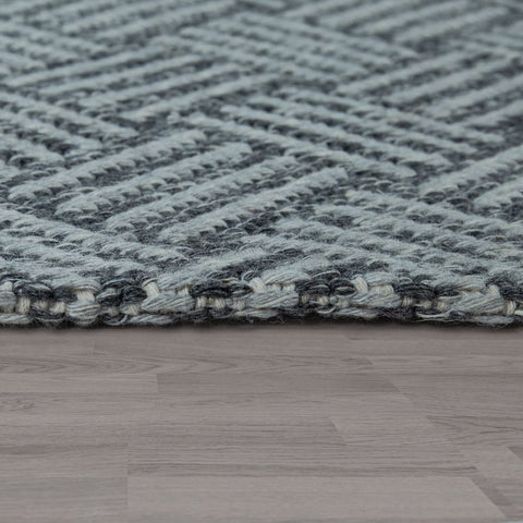 Flat Weave Rug Grey Anthracite Living Room Bedroom Area Mat Small Large Carpet