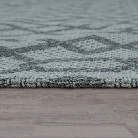 Grey Trellis Rug Cotton Striped Woven Mat Large Small Runner Washable Carpet Mat