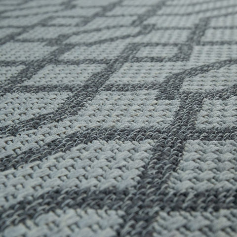Grey Trellis Rug Cotton Striped Woven Mat Large Small Runner Washable Carpet Mat