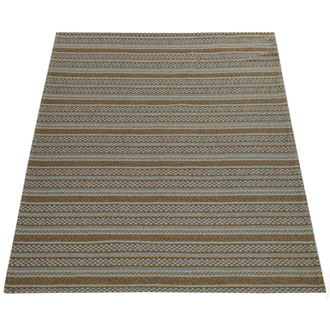 Mustard Cream Rug Cotton Striped Woven Mat Large Small Runner Washable Carpet