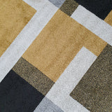 Geometric Rug Gold Grey Black Modern Pattern Mat Large Bedroom Lounge Carpet New