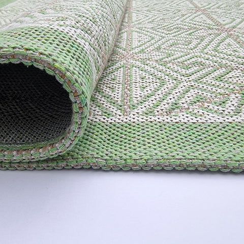 Green Runner Rug Hallway Mat Machine Washable Natural Durable 100% Cotton