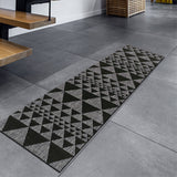 Non Slip Runner Rug Hallway Carpet Ant Slip Backing Grey Black Geometric Long Mat