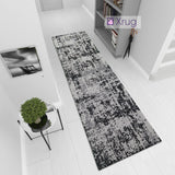 Grey Black Distressed Rug Washable Cotton Carpet Large Small Runner Living Room Bedroom Mat