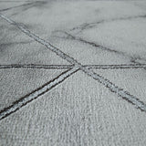 Modern Geometric Rug Grey Silver Marble Effect Pattern Thick Carpet Large XL