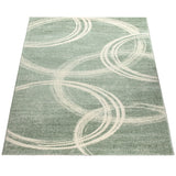 Pastel Green Rug Geometric Abstract Pattern Large Living Room Area Carpet Mat