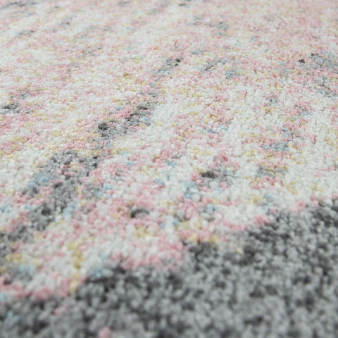 Paste Pink Rug Grey Cream Vintage Short Pile Carpet Large Stills Living Room Mat
