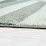 Cream Rug Striped Pastel Colours Short Pile Modern Carpet Area Rug Lounge Mat