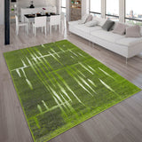 Large Rug Green Grey Cream Carpet Geometric Design Living room Short Pile Mat