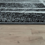 Grey Large Rug Geometric Pattern Living Room Bedroom Hall Carpet Short Pile Mat