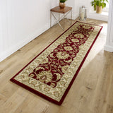 Carpet Rug Living Room Oriental Red Cream Gold Thick Border Pattern Large Mats