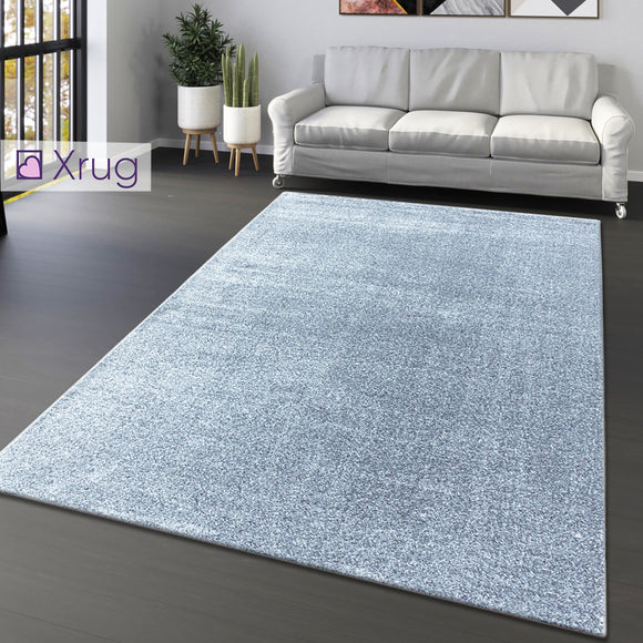 Light Grey Rug Carpet Silver Modern Monochrome Living Room Bedroom Mat Large Small