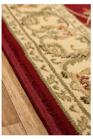 Carpet Rug Living Room Oriental Red Cream Gold Thick Border Pattern Large Mats