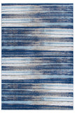 Striped Rug Navy Blue Grey Yellow Distressed SOFT Pattern Bedroom Large Carpet