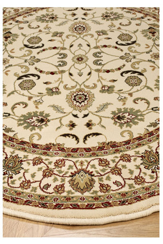 Beige Oriental Rug Heavy Thick Soft Border Design Large Runner Circle Area Mats