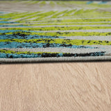 Leaf Rug Cream Green Blue Beige Colours Small Large Carpet Living Room Area Mat