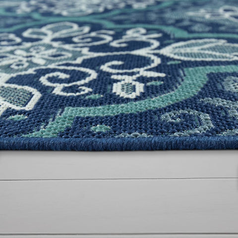 Blue Indoor & Outdoor Rug Navy Blue Moroccan Trellis Flat Weave Mat Large Small