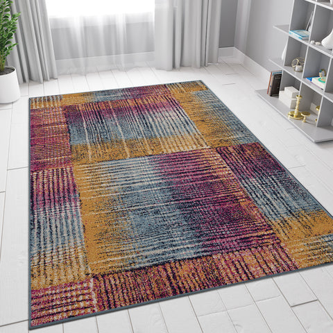 Multicoloured Abstract Rug Large Small for Living Room Bedroom 