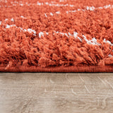 Terracotta Shaggy Rug Thick Soft Tassels Fluffy Carpet Large & Small Area Mat