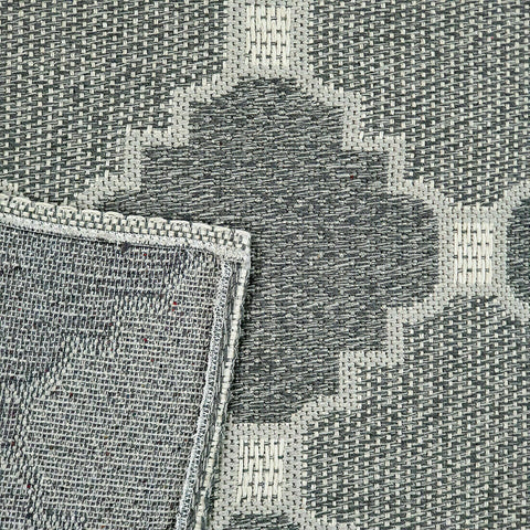 Modern Dark Grey Anthracite Light Grey Cotton Runner Rug Moroccan Trellis Pattern Washable Hallway Long Carpet Wooven Hall Mat -75x300cm Flatweave Living Room Bedroom Area Mat Contemporary