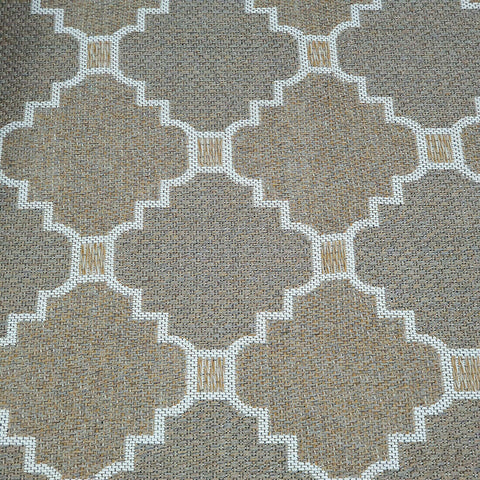 Modern Brown Taupe Cream Cotton Runner Rug Moroccan Trellis Pattern Washable Hallway Long Carpet Wooven Hall Mat -75x300cm Flatweave Living Room Bedroom Area Mat Contemporary