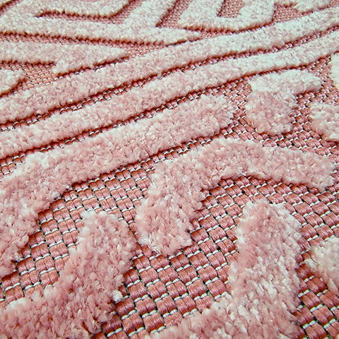 Dusky Pink Geometric Rug Living Room Dining Room Bedroom Large Small Carpet Mat