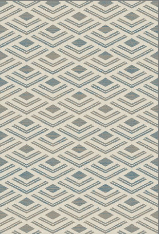 Geometric Rug Modern Ivory Blue Diamond Pattern Mat Dining Room Bedroom Carpets