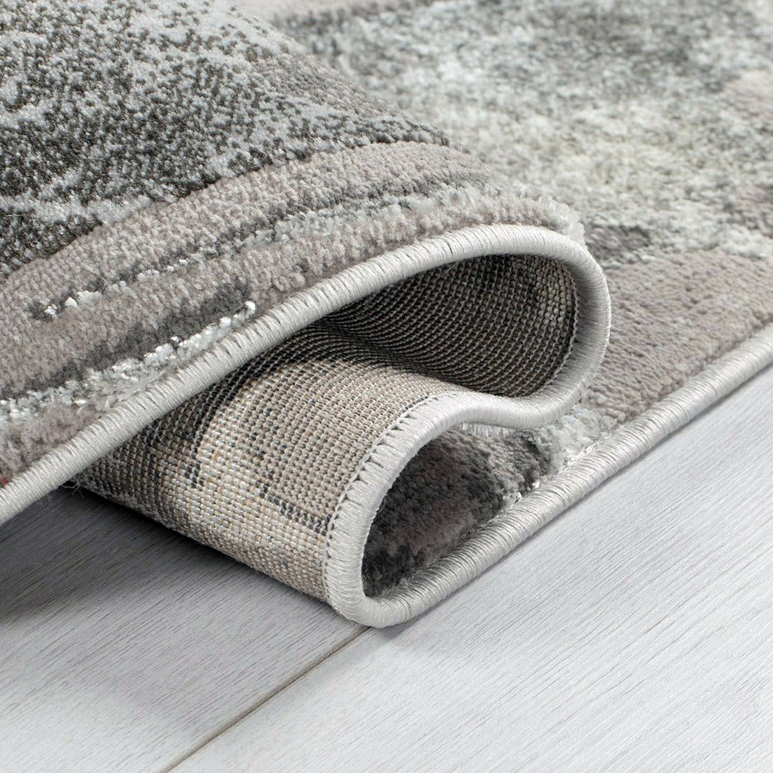 Grey Marble Rug Large Small Hallway Runner Modern Bedroom Soft Woven C ...