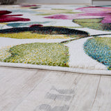 Large Abstract Rug White Cream Canvas Flower Patterned Livingroom Bedroom Carpet