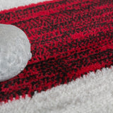 Grey and Red Rug Check Modern Pattern Large Carpet for Living Room Bedroom Mat