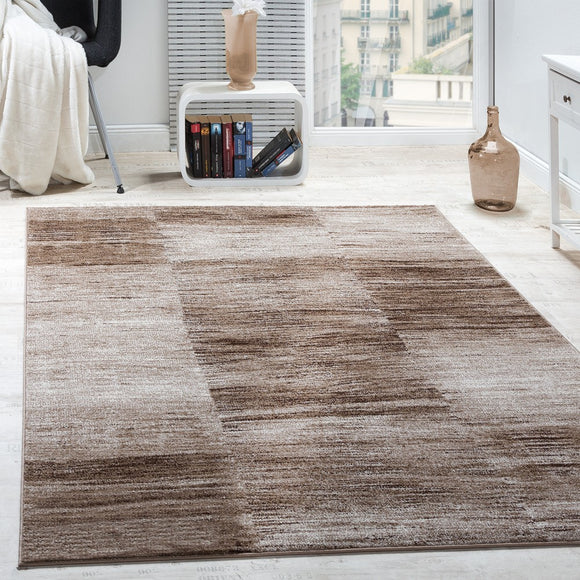 Brown and Beige Rug Check Mottled Design Extra Large Carpet for Living Room Mat